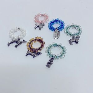 Beaded Dog Charm Wine Bottle Accessories | Dog Breeds Silver Dangles Drink Charm